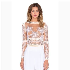 For Love & Lemons Desert Nights Mesh Crop Top